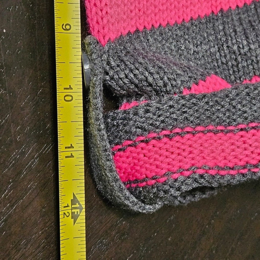 Arizona Jean Company Sweater Women XL Pink Gray Striped Shawl Neck Y2K Preppy - Picture 8 of 9